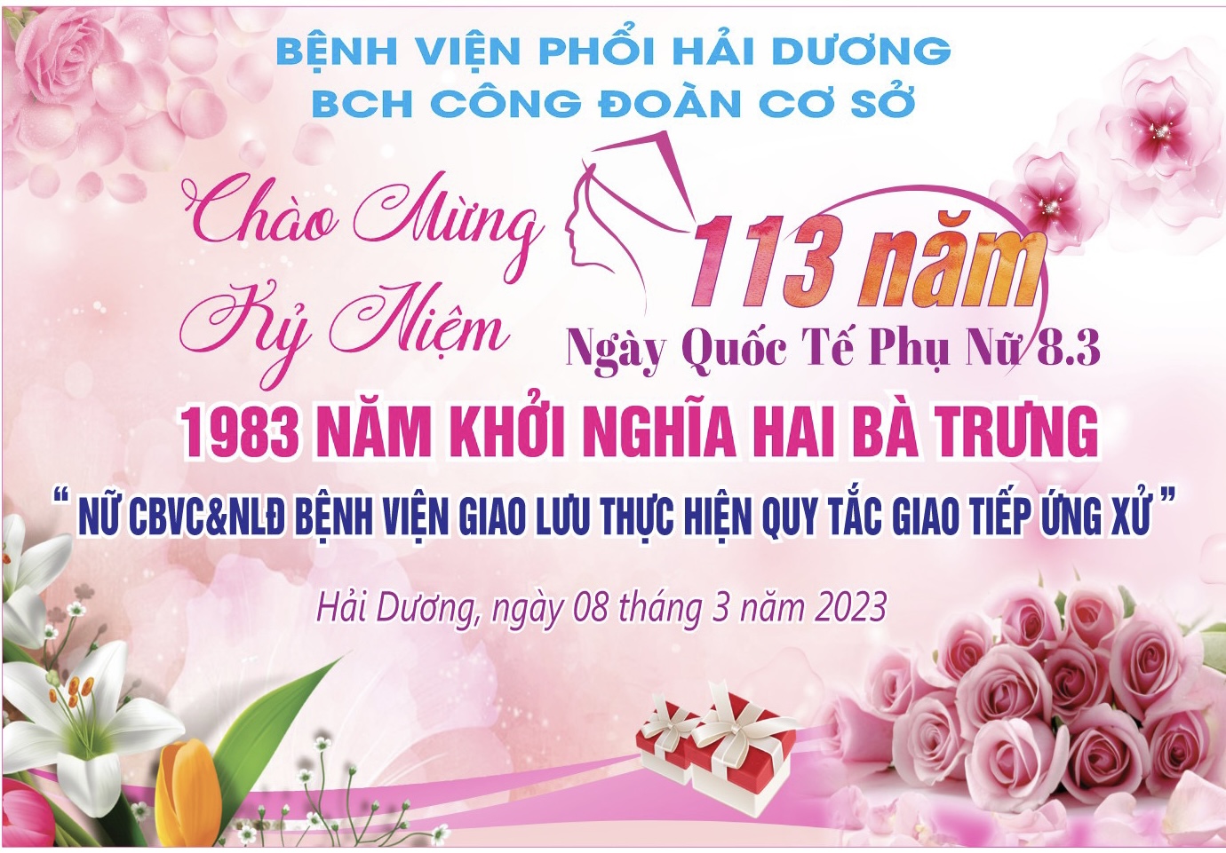 Bệnh viện Phổi Hải Dương mít tinh kỷ niệm Ngày Quốc tế Phụ Nữ 8.3.