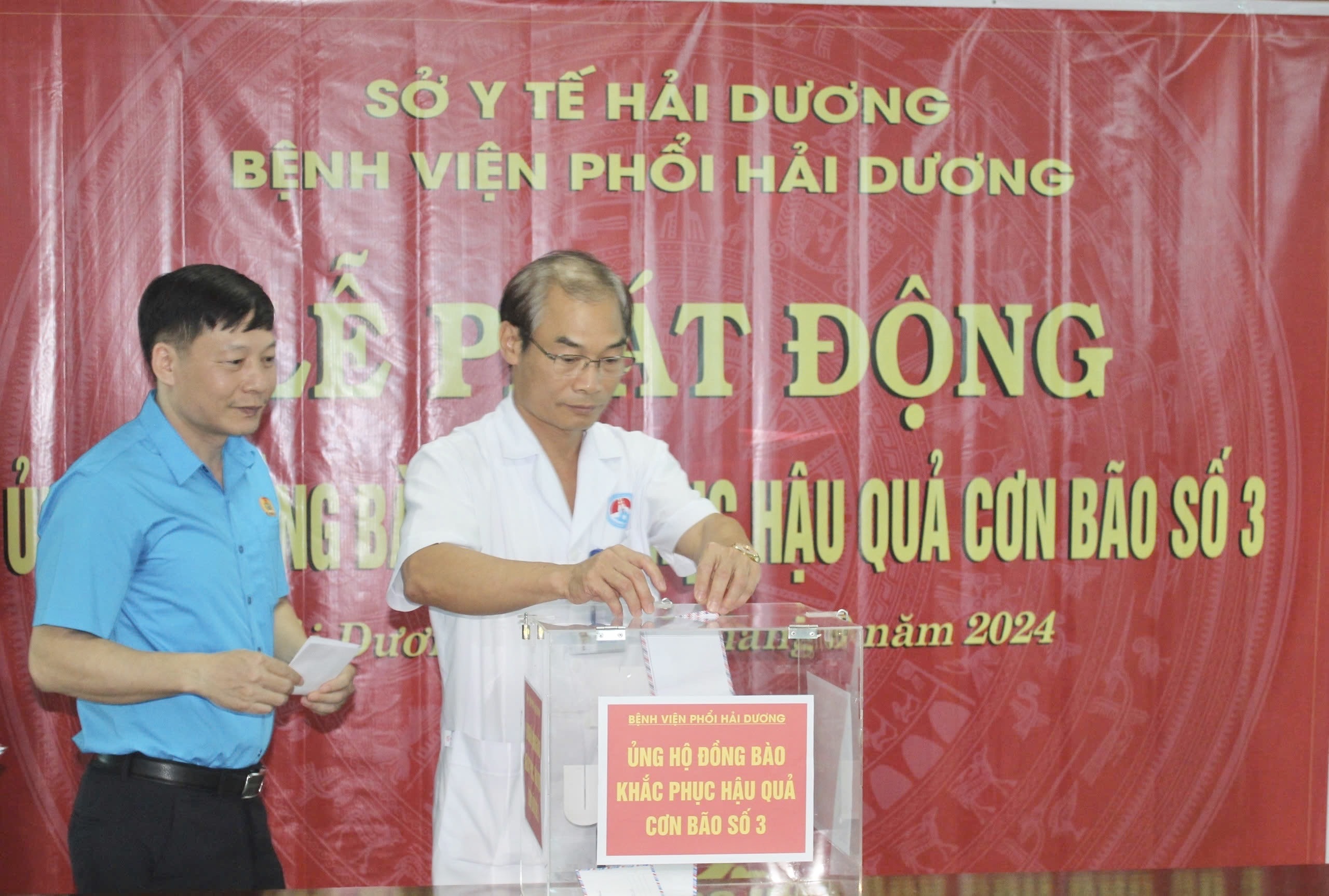 Bệnh viện Phổi Hải Dương phát động cán bộ, viên chức, người lao động quyên góp, hỗ trợ đồng bào bị thiệt hại do cơn bão số 3 (bão Yagi).